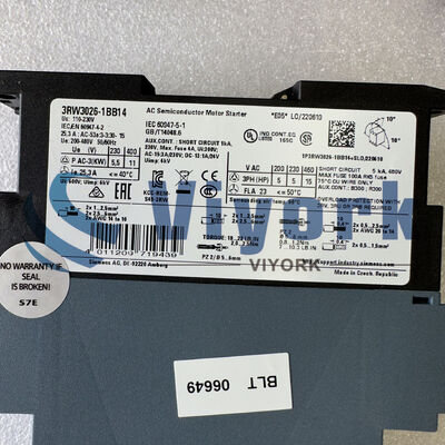 Siemens 3RW3026-1BB14 SOFTSTART 23A 5/5/15HP 120/230V SCRW NEW