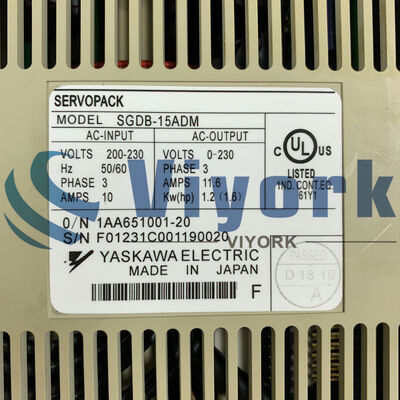 Yaskawa SGDB-15ADM SERVO DRIVE 3-PHASE 200-230VAC INPUT 10AMP NEW